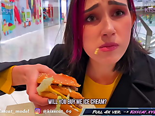 Risky Blowjob in Fitting Room for Big Mac - Public Agent PickUp &amp_ Fuck Student in Mall / Kiss Cat