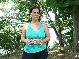 GERMAN SCOUT - BIG ASS BBW MATURE MOM TALK TO FUCK AT STREET CASTING
