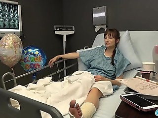 Public Sex, Hospital Handjob Cumshot Caught