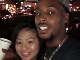 Black n. laying the wood down on an Asian bitch