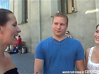 CZECH COUPLES Young Couple Takes Money for Public Foursome