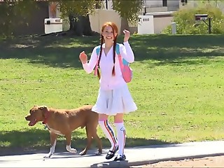 Pigtails, Beautiful, Masturbation, Outdoor, Petite, Teen, Upskirt, 18yo, Cute, Doll, Skirt