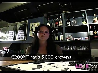 Love Creampie Horny Barmaid gets internal cumshot on the bar table
