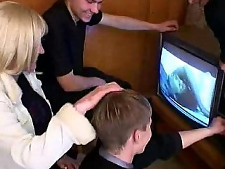 Older fat woman fucked by two young boys