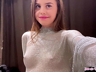 Trying on hot transparent tops!