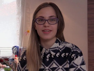 Glasses, Teen, Fingering, Kitchen, Masturbation, Orgasm, Russian, Solo, Bedroom, European, Tied