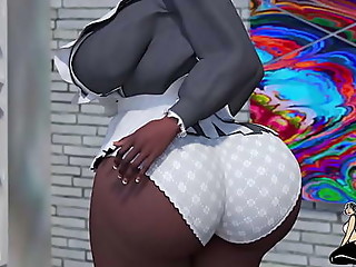 Big Booty Ebony Milf blackmailed to save her husbands job