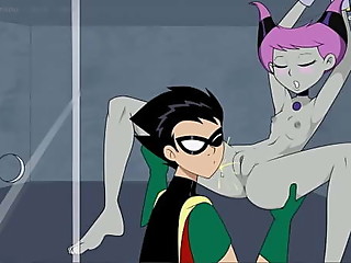 Eighteen Titans Episode 6 - Jinx Pussy training and Raven Big Gray ass