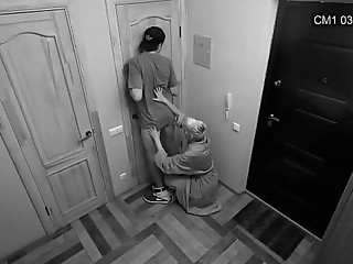 Hidden cam. The guy loves hot meetings with a strapon and a girl.