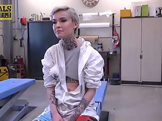 Slender Tattooed Girl Endures Domination