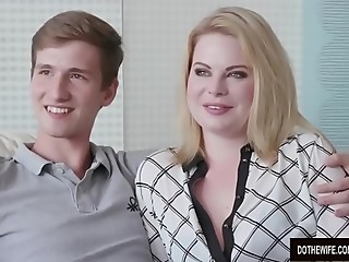 Blond Wife Adry Berty Fucks a Stud in Front of Her Loser Husband