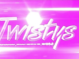 Blonde bombshell Ainsley Addison plays with her glass dildo